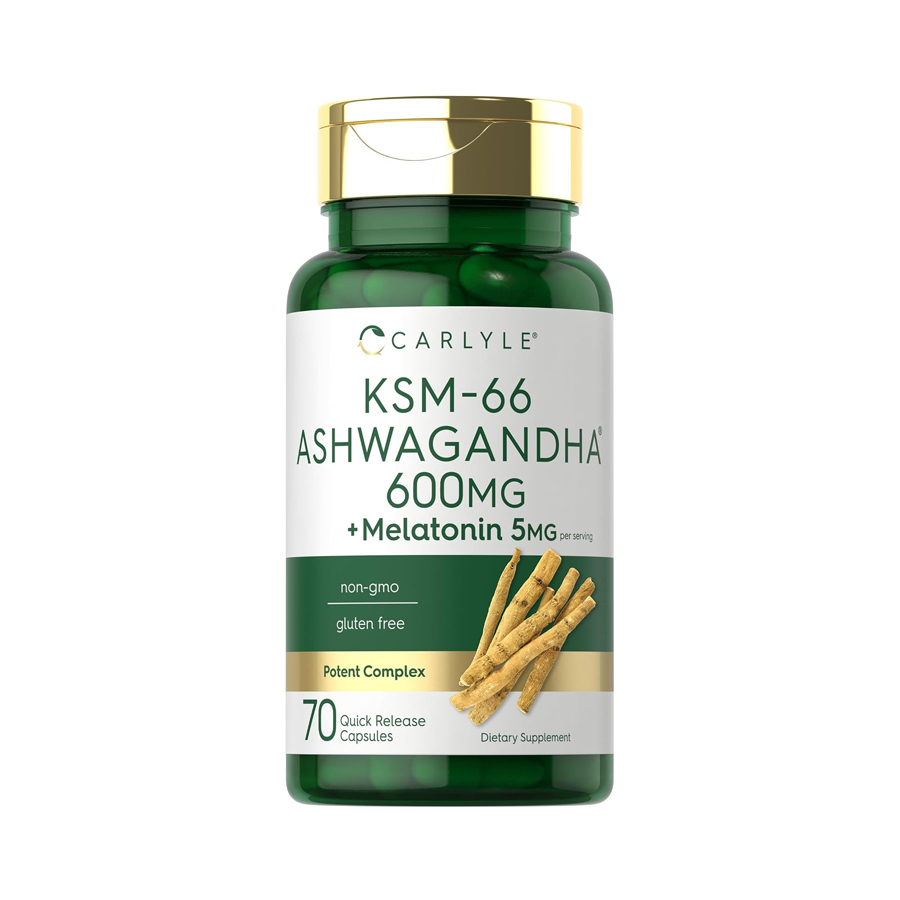 KSM-66 Ashwagandha 600 mg con Melatonina 70 cápsulas